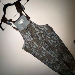 Bark Camouflage Bib Overalls in Brown and Gray